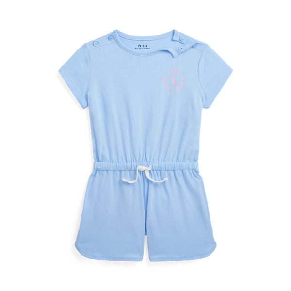 Big Pony Logo Cotton Jersey Playsuit