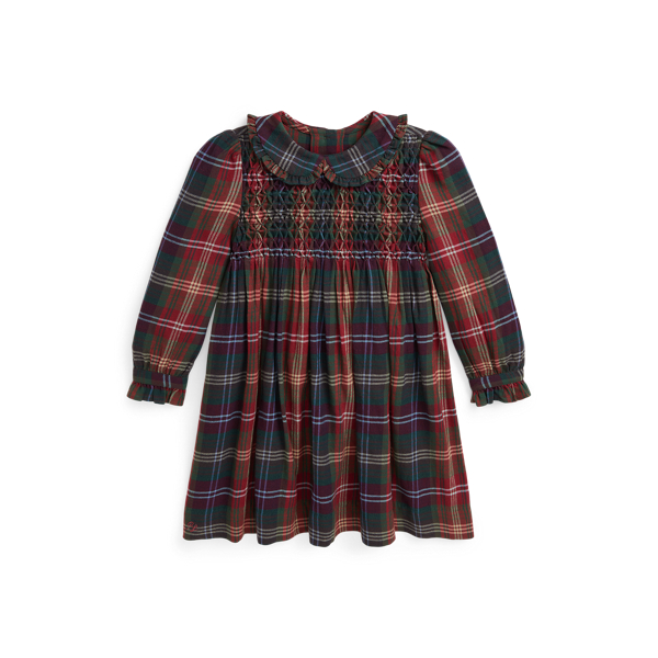 Robe smock&eacute;e &eacute;cossaise en serg&eacute; de coton Girls 1.5-6.5 Years en 1