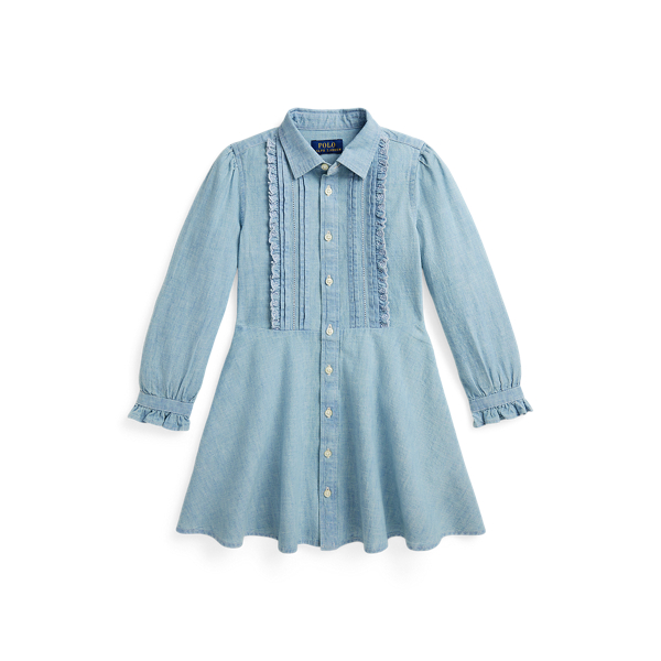 Ralph Lauren Dress Girls L 12-14 Colorblock Mini Polo Horse 3 Button purchases Collar Blue