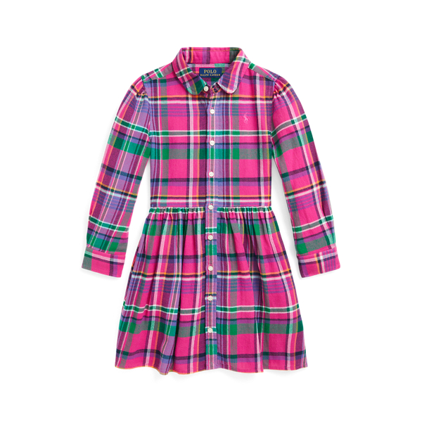 Plaid Cotton Twill Shirtdress Girls 2-6x 1