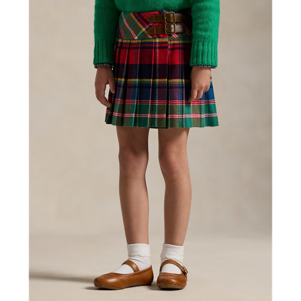 Gonna a portafoglio scozzese a pieghe da bambina Ralph Lauren IT