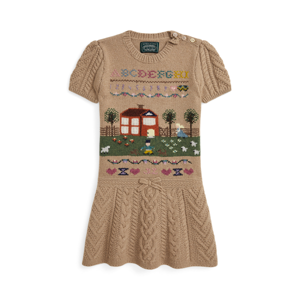 Intarsia Knit Wool Blend Sweater Dress for Girls Ralph Lauren UK