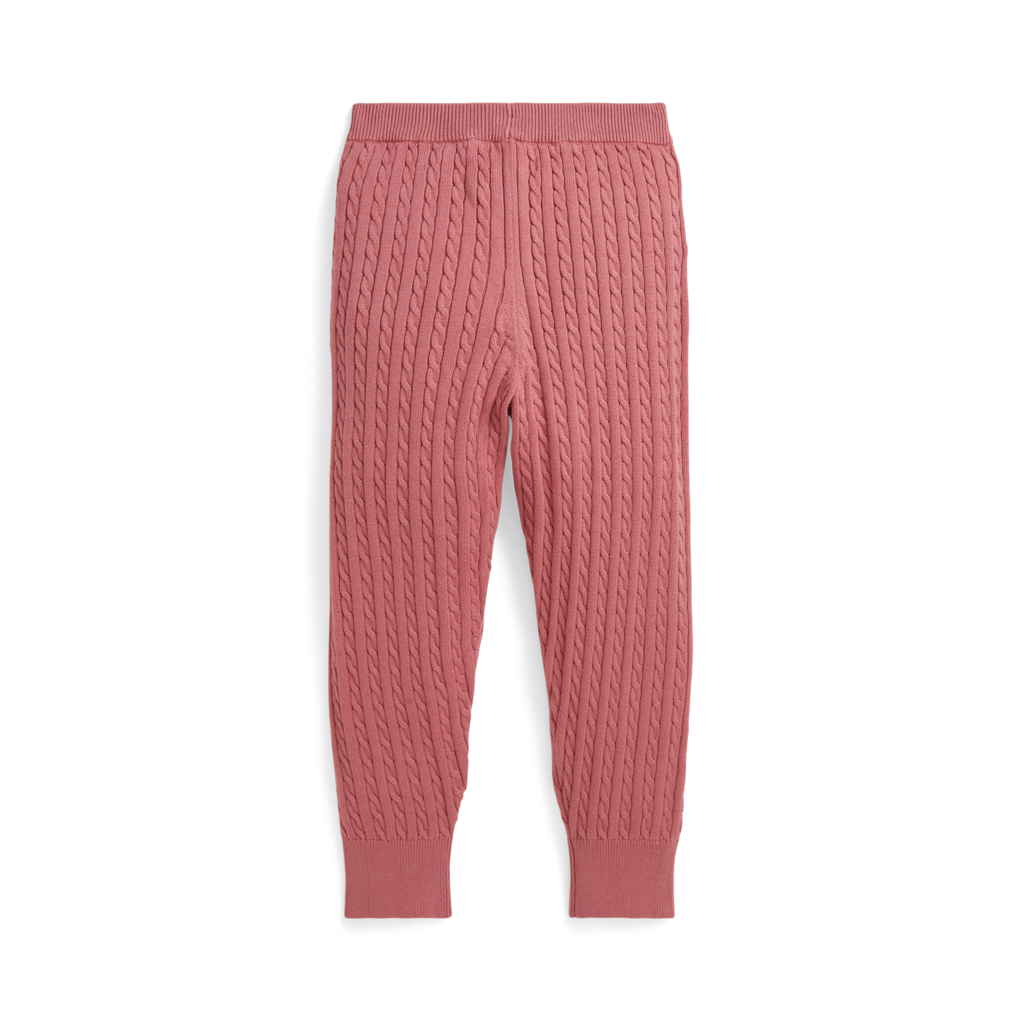 Детские брюки Ralph Lauren Mini-Cable Cotton Jogger, цвет: Холщовый розовый — фото 1