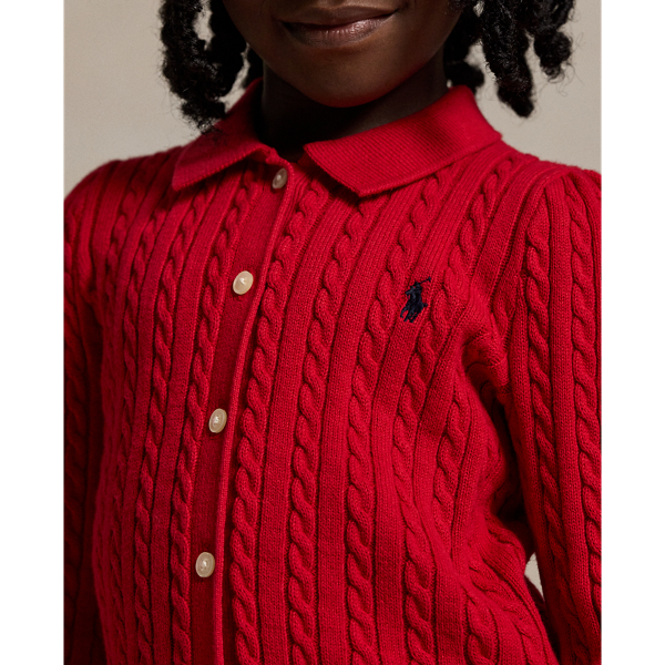 Red / Navy Cotton Polo Cardigan & Skirt Set Girls 2-6x 5