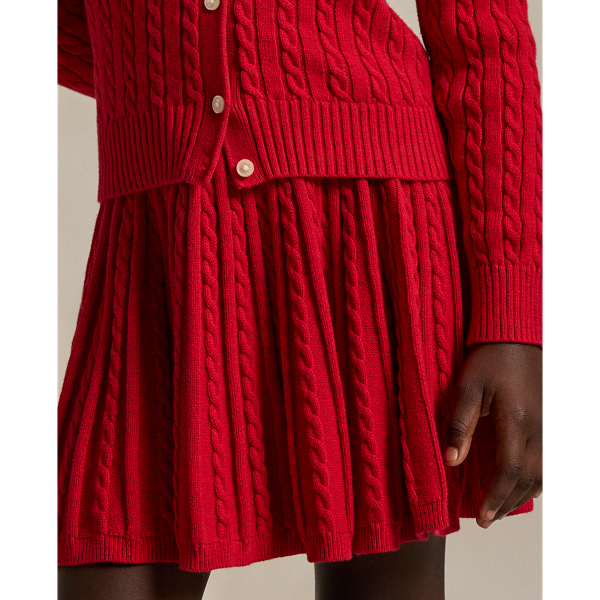 Red / Navy Cotton Polo Cardigan & Skirt Set Girls 2-6x 6