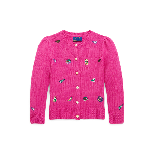 Girls bright pink cardigan best sale