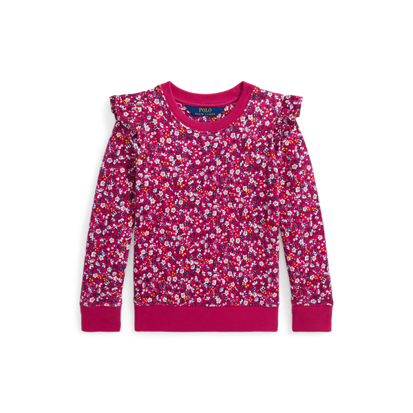 Payden Floral/Preppy Floral Ruffled Fleece Sweatshirt Girls 2-6x 1