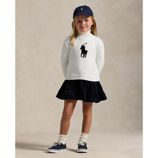 Big Pony Corduroy-Skirt Fleece Dress