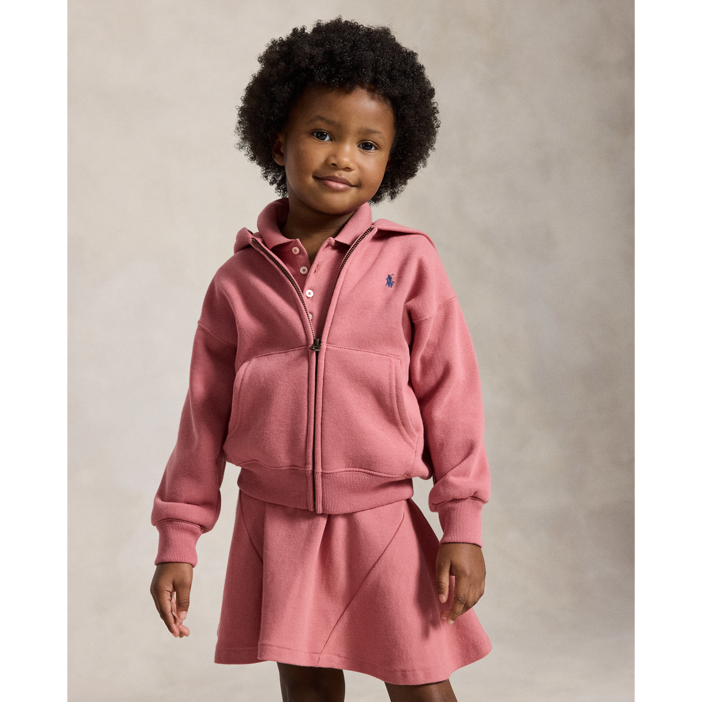 Худи Ralph Lauren Fleece Full-Zip, цвет: Холщовый розовый — фото 4