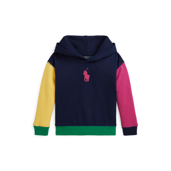 Colour Blocked Big Pony Fleece Hoodie