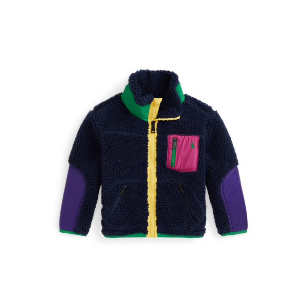 Teddy fleece jack met kleurvlakken Girls 1.5-6.5 Years in 1