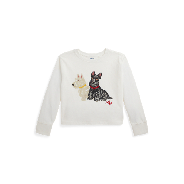 Dog-Print Jersey Boxy Long-Sleeve Tee