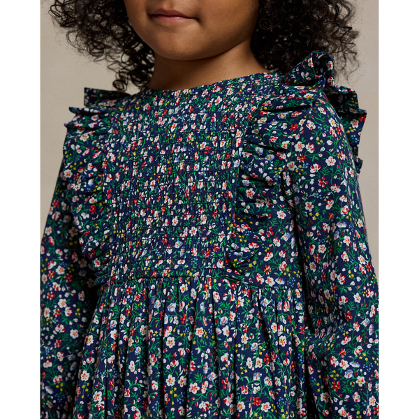 Floral Smocked Cotton Jersey Dress