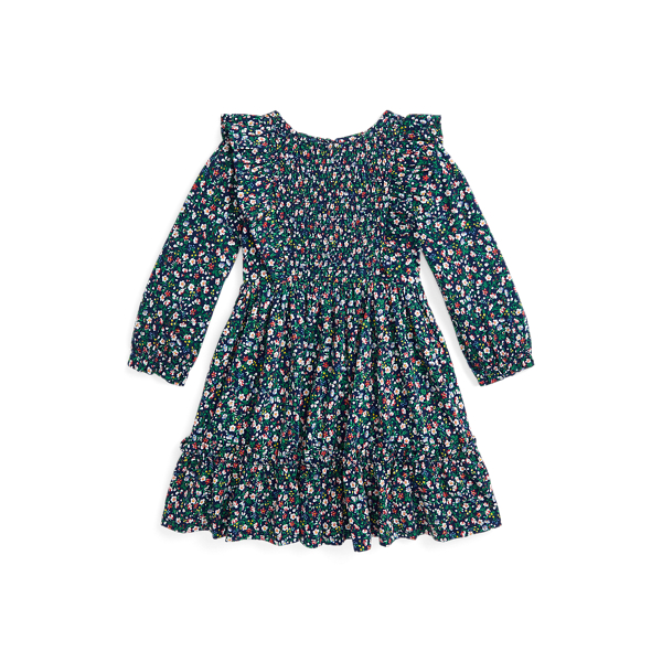 Floral Smocked Cotton Jersey Dress Girls 1.5-6.5 Years 1