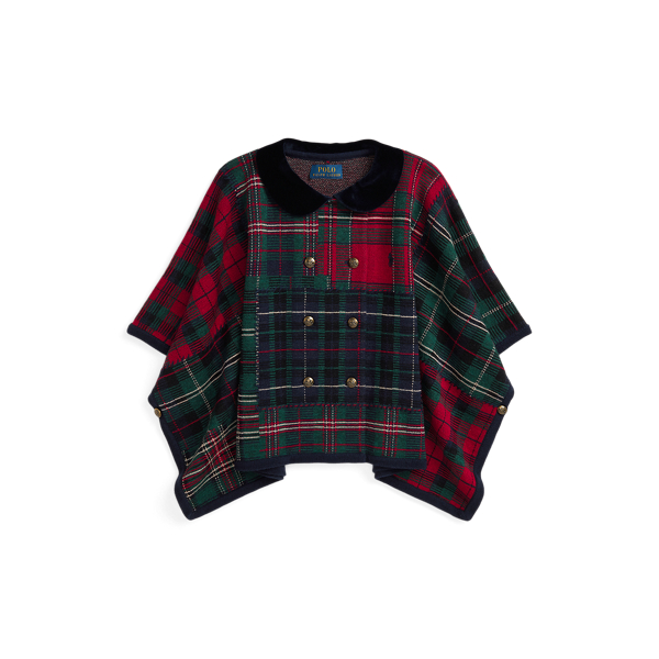 Patchwork Plaid Wool Poncho for Girls Ralph Lauren UK