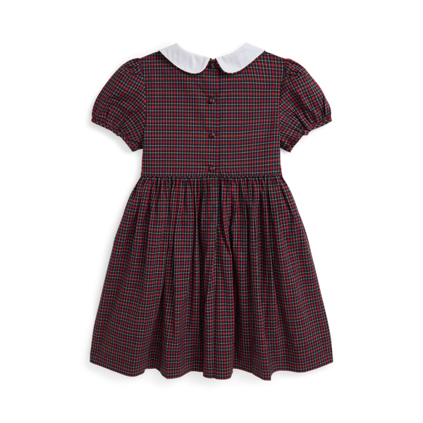 Plaid Smocked Cotton Dress
