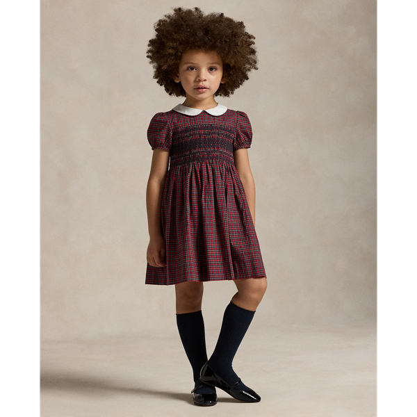 Plaid Smocked Cotton Dress