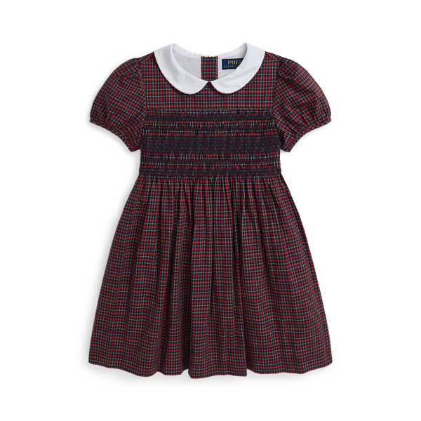 Plaid Smocked Cotton Dress