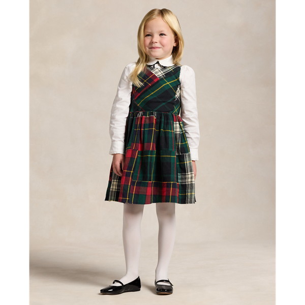 Patchwork Flannel Patchwork Plaid Flannel Dress Girls 2-6x 1