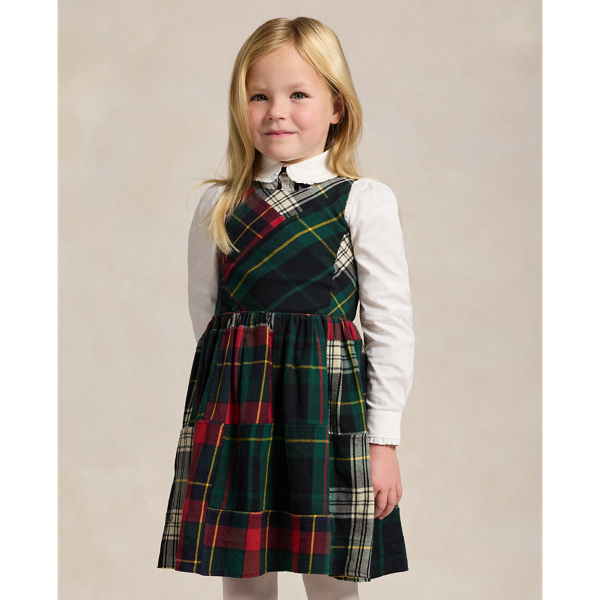 Patchwork Flannel Patchwork Plaid Flannel Dress Girls 2-6x 4