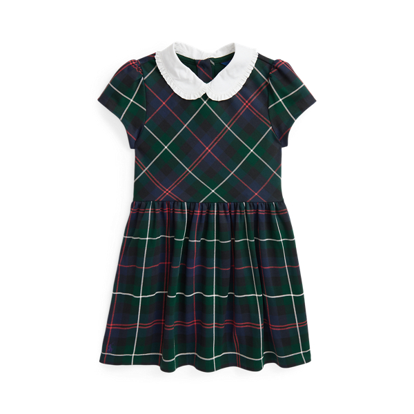 Double Red Holiday Plaid Plaid Ponte Dress Girls 2-6x 1