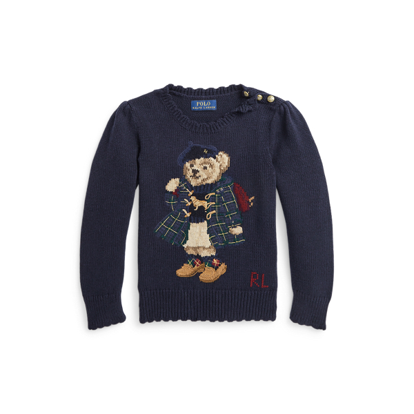 Polo Bear Scalloped-Trim Jumper