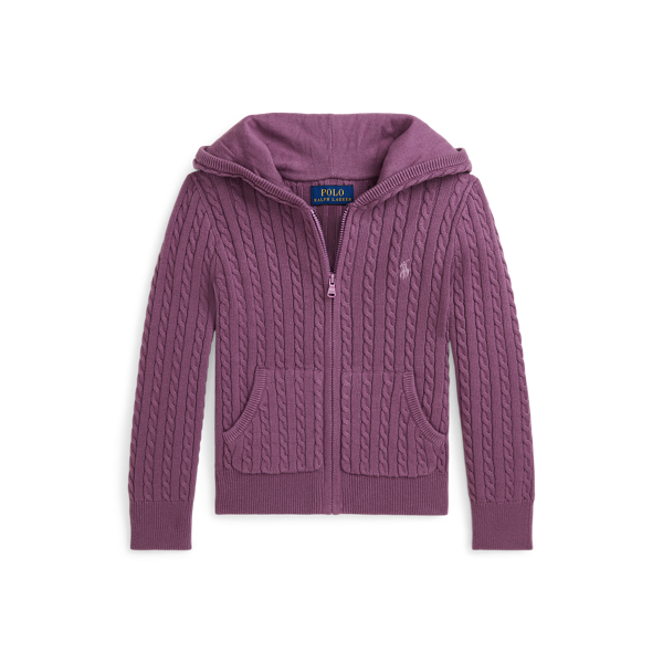 Mini-Cable Cotton Full-Zip Hoodie Girls 1.5-6.5 Years 1