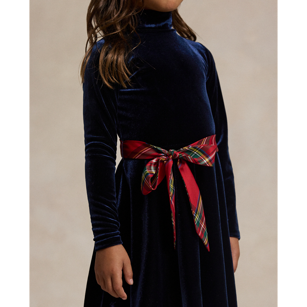 Velour Roll Neck Dress for Girls Ralph Lauren IE