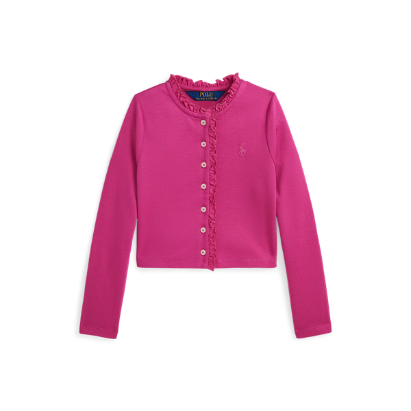 Ruffled Ponte Cardigan