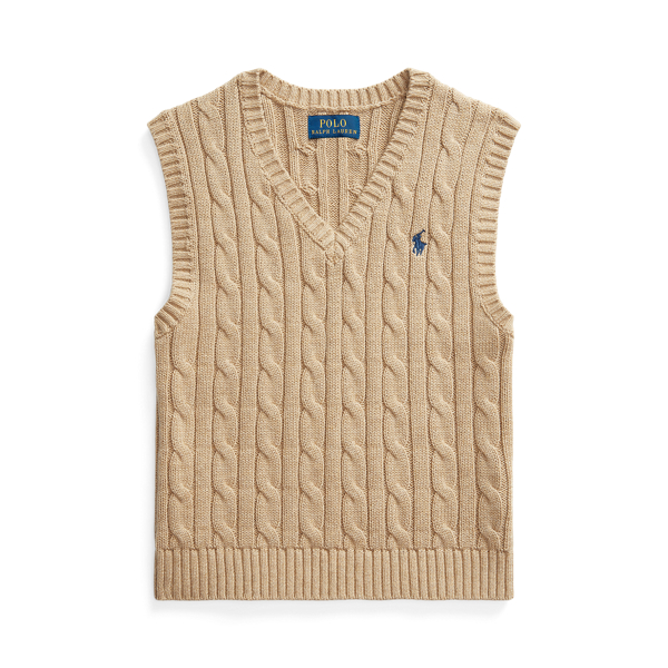 Cable-Knit Cotton Sleeveless Jumper