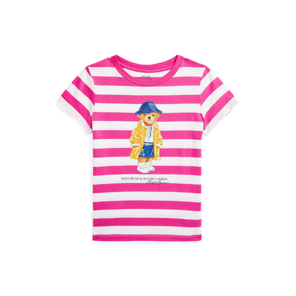 Striped Polo Bear Cotton Jersey Tee