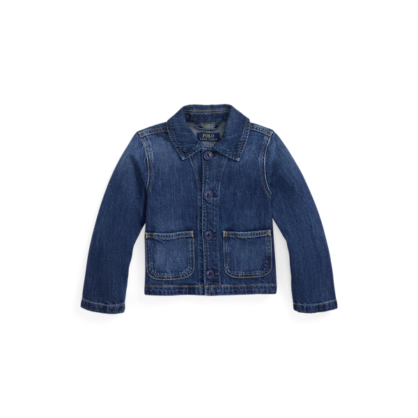 Logo Cotton Denim Boxy Jacket