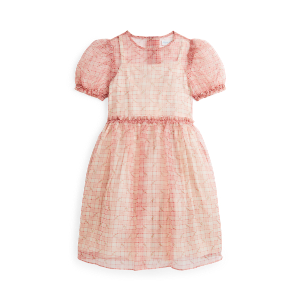 Floral Plaid Organza Dress