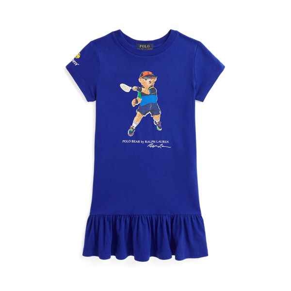 Classic Azure US Open Polo Bear Cotton Tee Dress Girls 2-6x 1