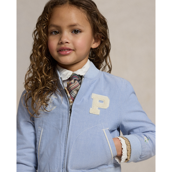 Polo Bears Cotton Oxford Baseball Jacket
