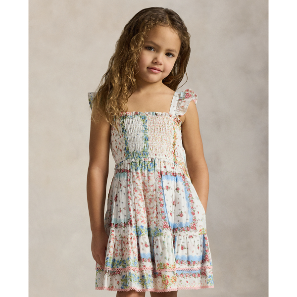 Floral Handkerchief Floral Smocked Cotton Batiste Dress Girls 1.5-6.5 Years 4