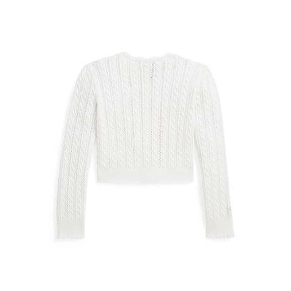 Nevis Pointelle-Knit Cotton Cardigan Girls 1.5-6.5 Years 3