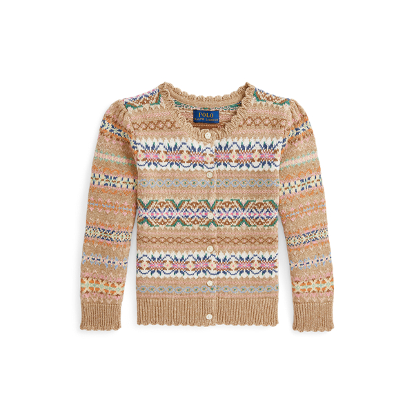Fair Isle Scalloped Cotton Cardigan 