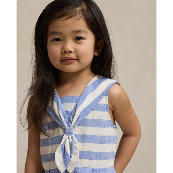 Striped Linen-Cotton Sailor Dress