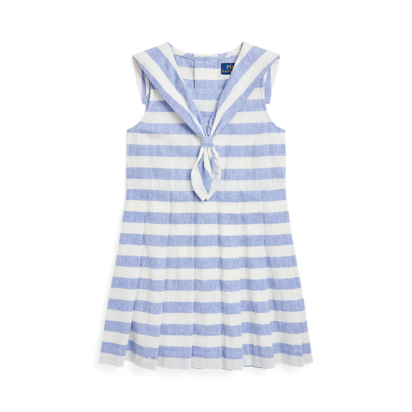 Striped Linen-Cotton Sailor Dress