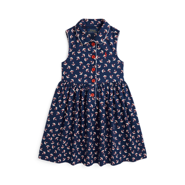 Anchor-Print Cotton Shirtdress