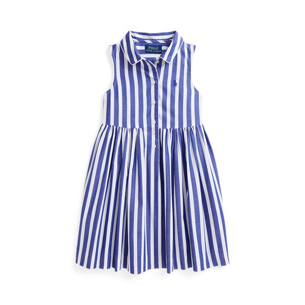 Gestreiftes Baumwollpopeline-Hemdkleid