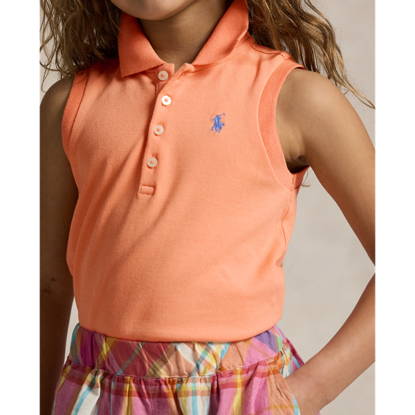 Stretch Mesh Sleeveless Polo Shirt