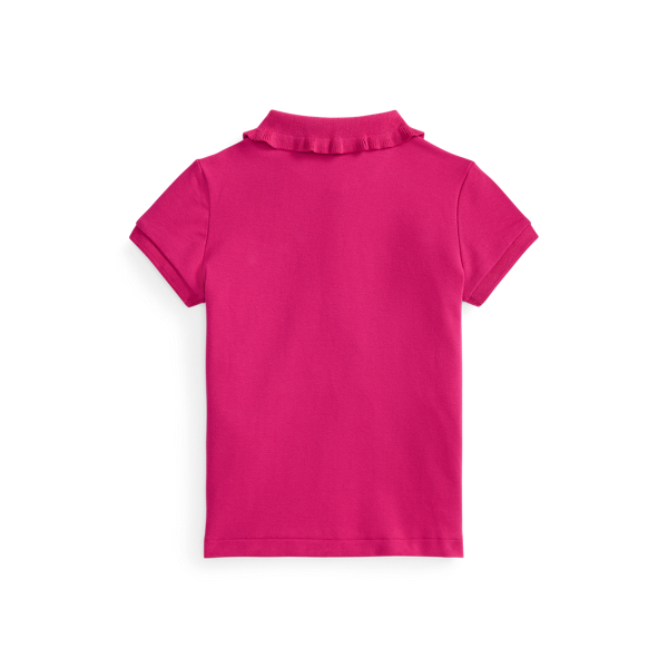 Stretch Mesh Ruffled Polo Shirt