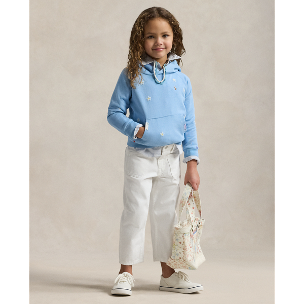 Carolina Blue Floral Cotton Terry Hoodie Girls 1.5-6.5 Years 4