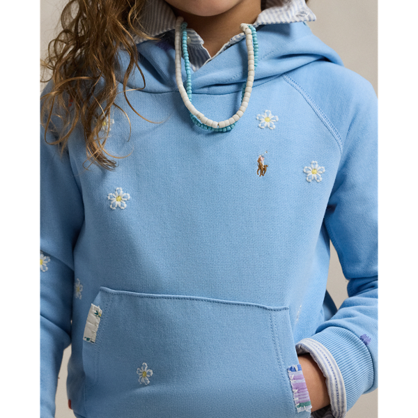 Carolina Blue Floral Cotton Terry Hoodie Girls 1.5-6.5 Years 5