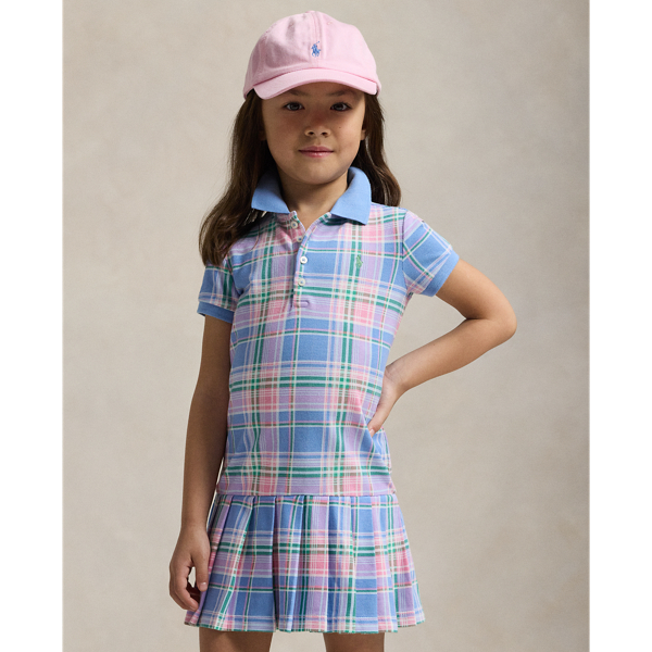 Preppy Madras W/Green Plaid Cotton Mesh Polo Dress Girls 1.5-6.5 Years 4