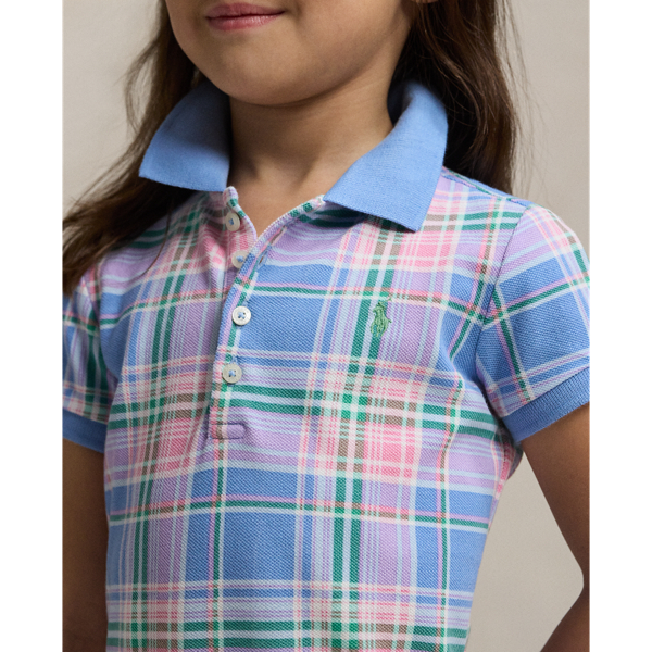 Preppy Madras W/Green Plaid Cotton Mesh Polo Dress Girls 1.5-6.5 Years 5