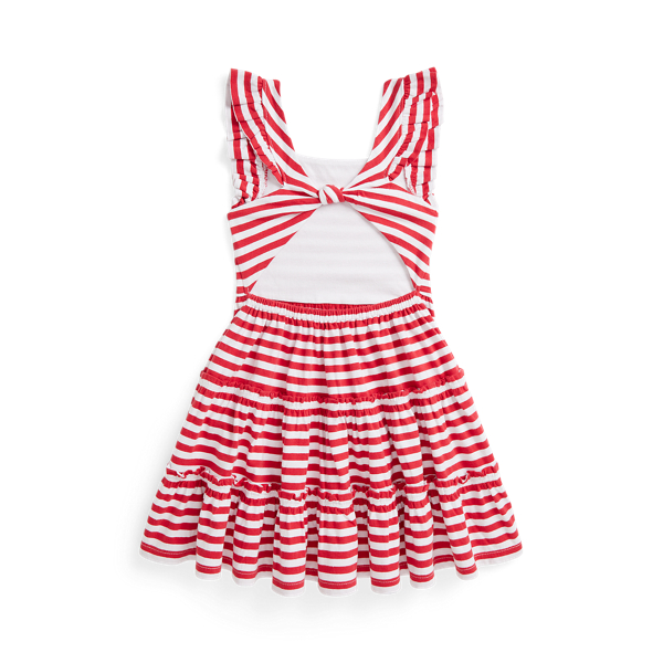 Striped Ruffled Cotton Jersey Dress