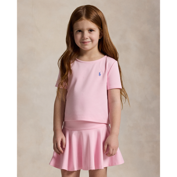 Carmel Pink/Harbor Island Ponte Boxy Tee & Skort Set Girls 2-6x 4